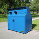 Heavy‑duty steel enclosure featuring two round ventilation ports and front access doors