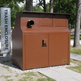 Heavy‑duty steel enclosure featuring two round ventilation ports and front access doors