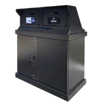 Double Trash Enclosure Wide Loading ADA Compliant - Model WRCHW80ADA