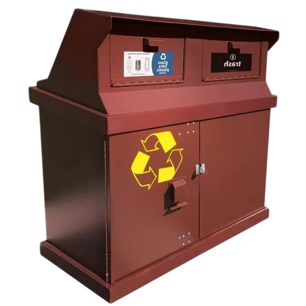 Double Trash Enclosure Wide Loading ADA Compliant - Model WRCHW80ADA