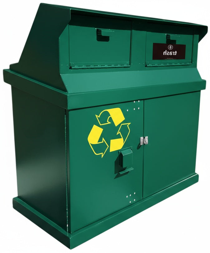 Double Trash Enclosure Wide Loading ADA Compliant - Model WRCHW80ADA
