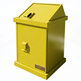 Commercial single‑compartment trash bin featuring angled deposit slot and TAIMCO label