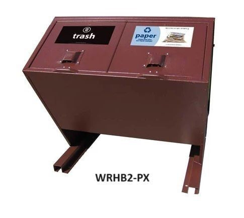 HID-A-BAG Mini Double Trash Recycling Enclosure, 140 GAL - Model WRHB2