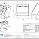 Technical dimension drawing and specification sheet for a Trimeco Urban-Nest Double Trash Recycling Enclave, showing multiple orthographic views with measurements, a table of specifications, and a small product photo inset.