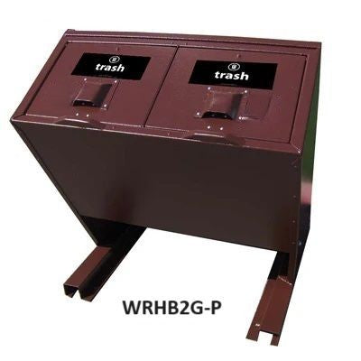 HID-A-BAG Mini Double Trash Recycling Enclosure, 64 GAL - Model WRHB2G