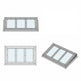 Three different types of windows on a white background