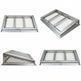 Four metal roof vents on a white background