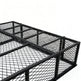 Powder‑coated steel window well grate with welded round‑bar grid and reinforced frame for basement safety and ventilation.