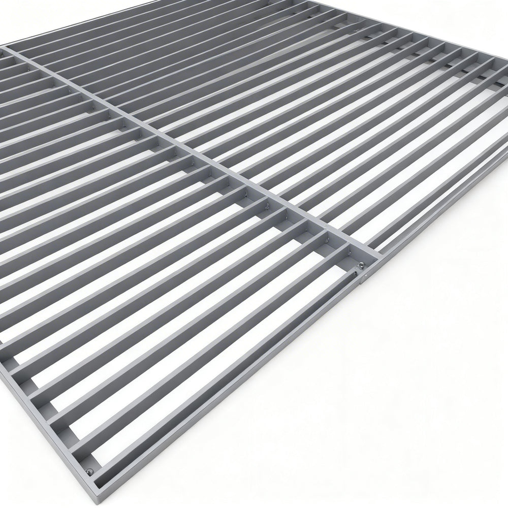 Metal grating on a white background