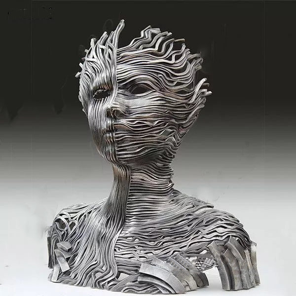 Abstract Stainless Steel Human Figure Metal Sculpture #MSC1337-Taimco