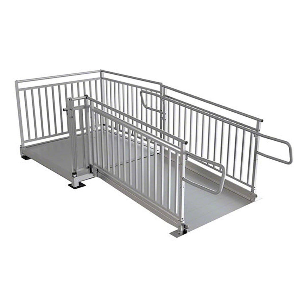 Aluminum Pathway Ramp with Guard Rail Model ALRWGR-Taimco