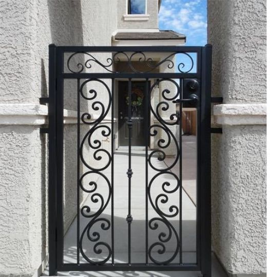 Artistic Design Laser Cut Spiral Vintage Pool Gate | Gorgeous Fabrication Metal Back Side Gate| Made in Canada– Model # 218-Taimco