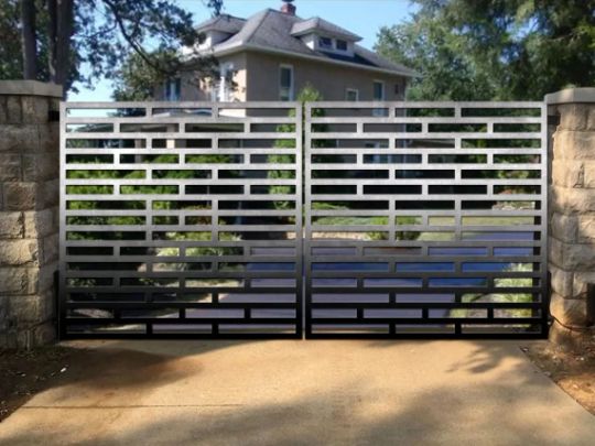 Beautiful Laser Cut Artistic Bricks Design Metal Back Yard Gate| Modern Fabrication Metal Pool Gate | Made in Canada – Model # 783-Taimco
