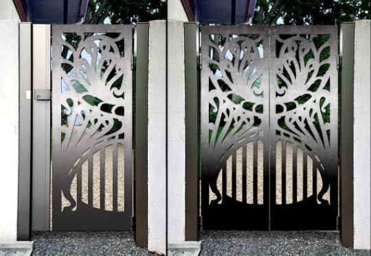 Beautiful Laser Cut Artistic Design Wrought Iron Garden Gate| Modern Fabrication Metal Back Yard Gate | Made in Canada – Model # 769-Taimco