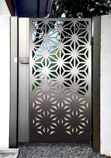 Beautiful Laser Cut Artistic Star Design Wrought Iron Garden Gate| Modern Fabrication Metal Yard Gate| Made in Canada – Model # 786-Taimco