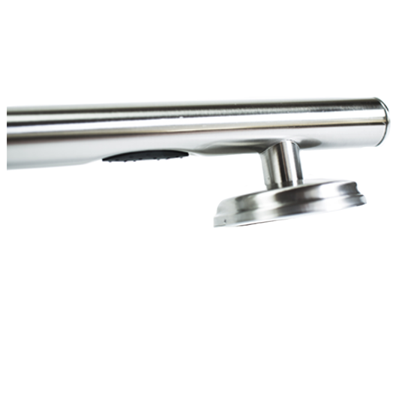 Bronte Straight Decorative Grab Bar with capped Ends multiple Nubby Rubber Grip 1.25” Stainless Steel chrome Finish. 24" Long-Taimco