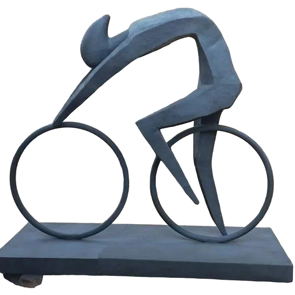 Bronze cyclist sculpture outdoor decor for gardens Model MSC1341