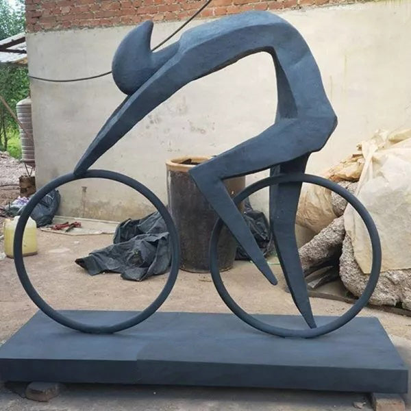 Bronze cyclist sculpture | outdoor decor for gardens | Model MSC1341-Taimco