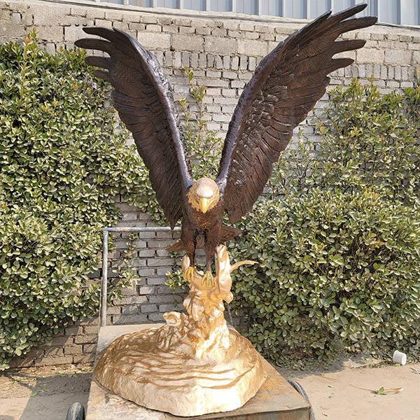 Bronze Life-Size Outdoor Eagle Statue Park Decor Model # MSC12557-Taimco