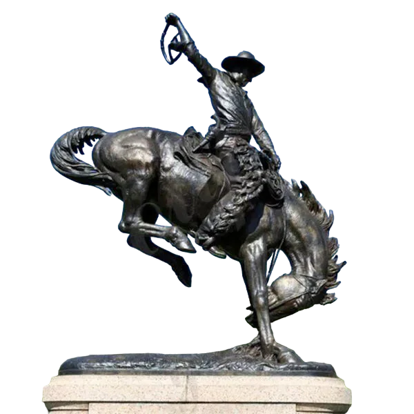 Bronze Remington Bronco Buster Cowboy Statue Art Model # MSC1237