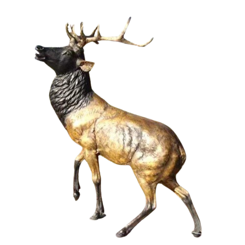 Cast Metal Life-Size Bronze Deer Garden Statue Model # MSC1281