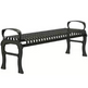 Charleston Steel Bench and aluminum Frame Backless Slat Seating | With Hand & without Backrest | Model MB185-BL-Taimco