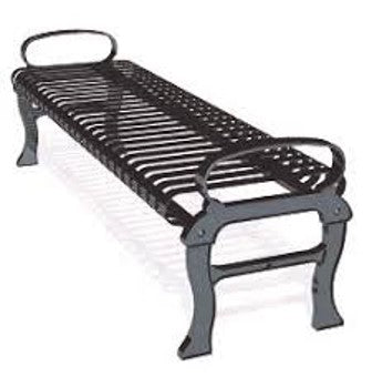 Charleston Steel Bench and aluminum Frame Backless Slat Seating | With Hand & without Backrest | Model MB185-BL-Taimco