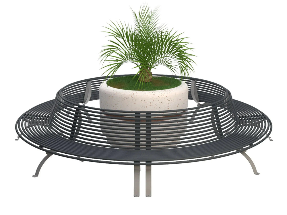 Circular outdoor metal Tree Bench | Model COLL1696-Taimco