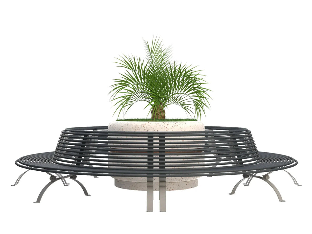 Circular outdoor metal Tree Bench | Model COLL1696-Taimco