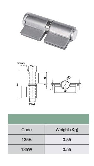 Closed Weld Hinge With Bearing & Washer | Model # CWHB-135 ( Pack of 100 )-Taimco