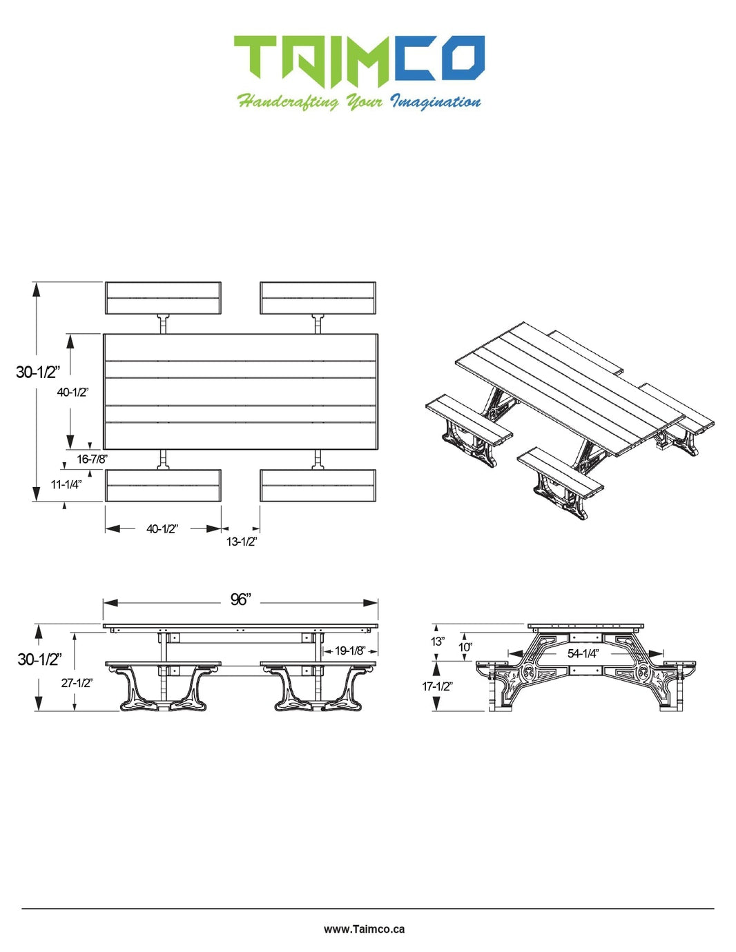 Commons Universal Accessible Picnic Tables | Picnic Table & Seat | Model ADAPT226-Taimco