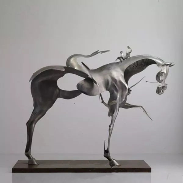 Contemporary Metal Horseman Sculpture for Hotel and Villa Decoration Model # SSS1231-Taimco