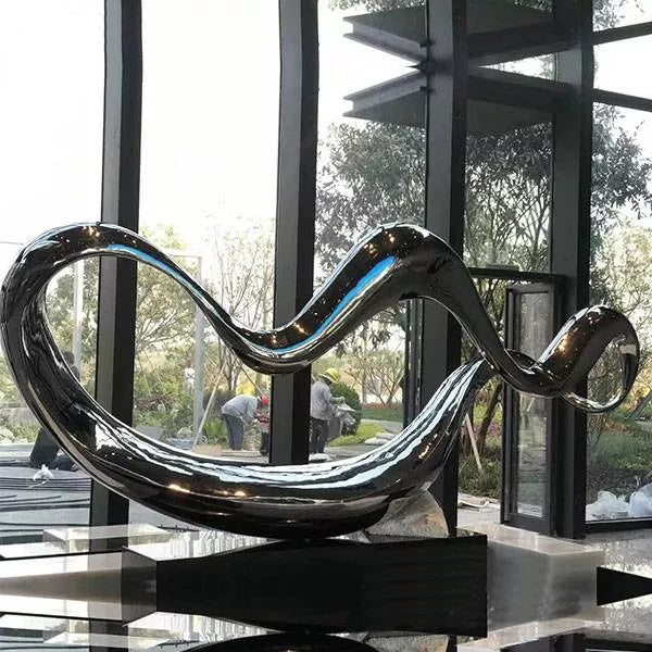 Contemporary Stainless Steel Mirror Abstract Sculpture Model # SSS1230-Taimco