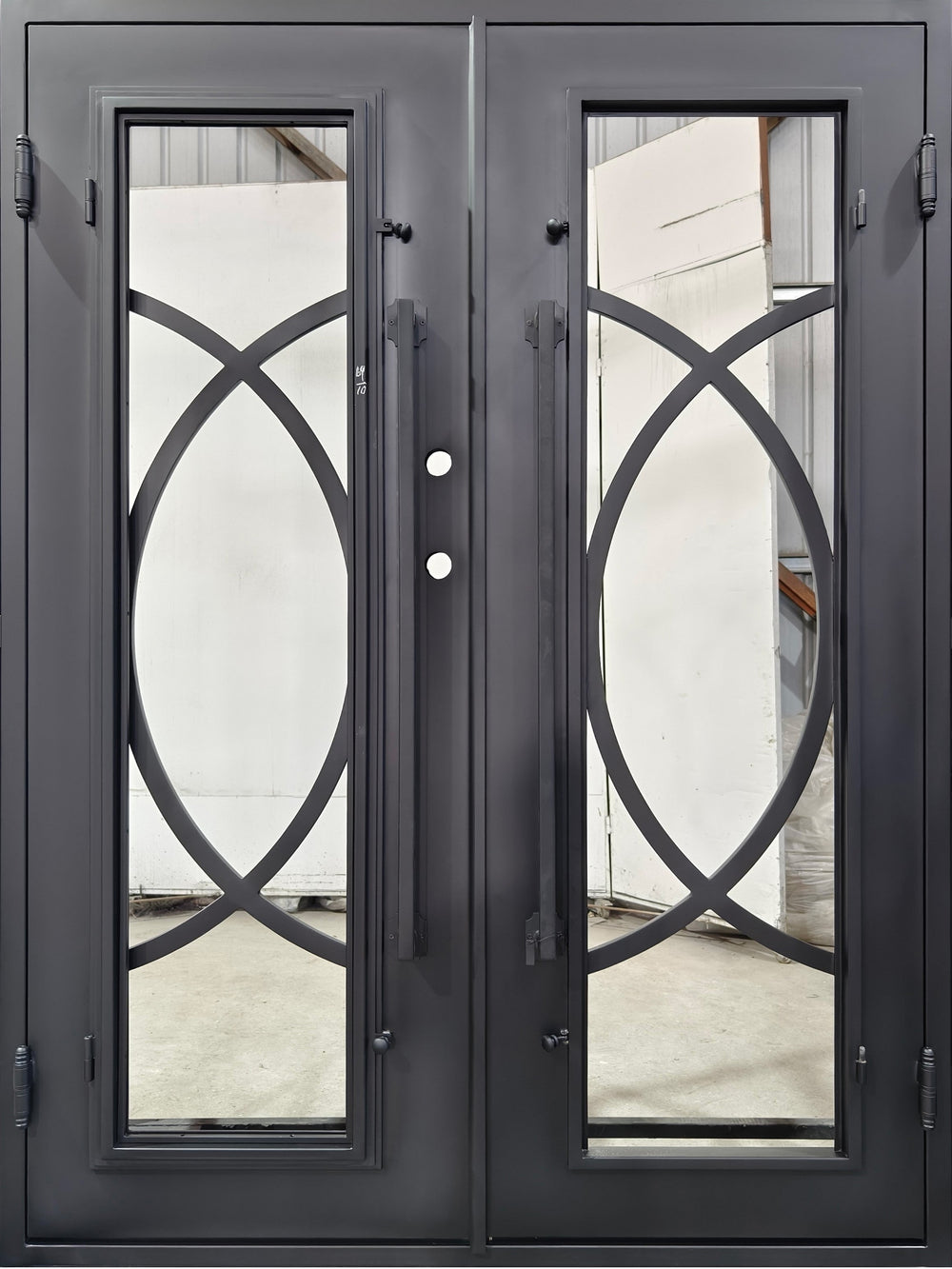 Cross Arch iron door Design | Square Top With kickplate | Model # IWD 1014-Taimco