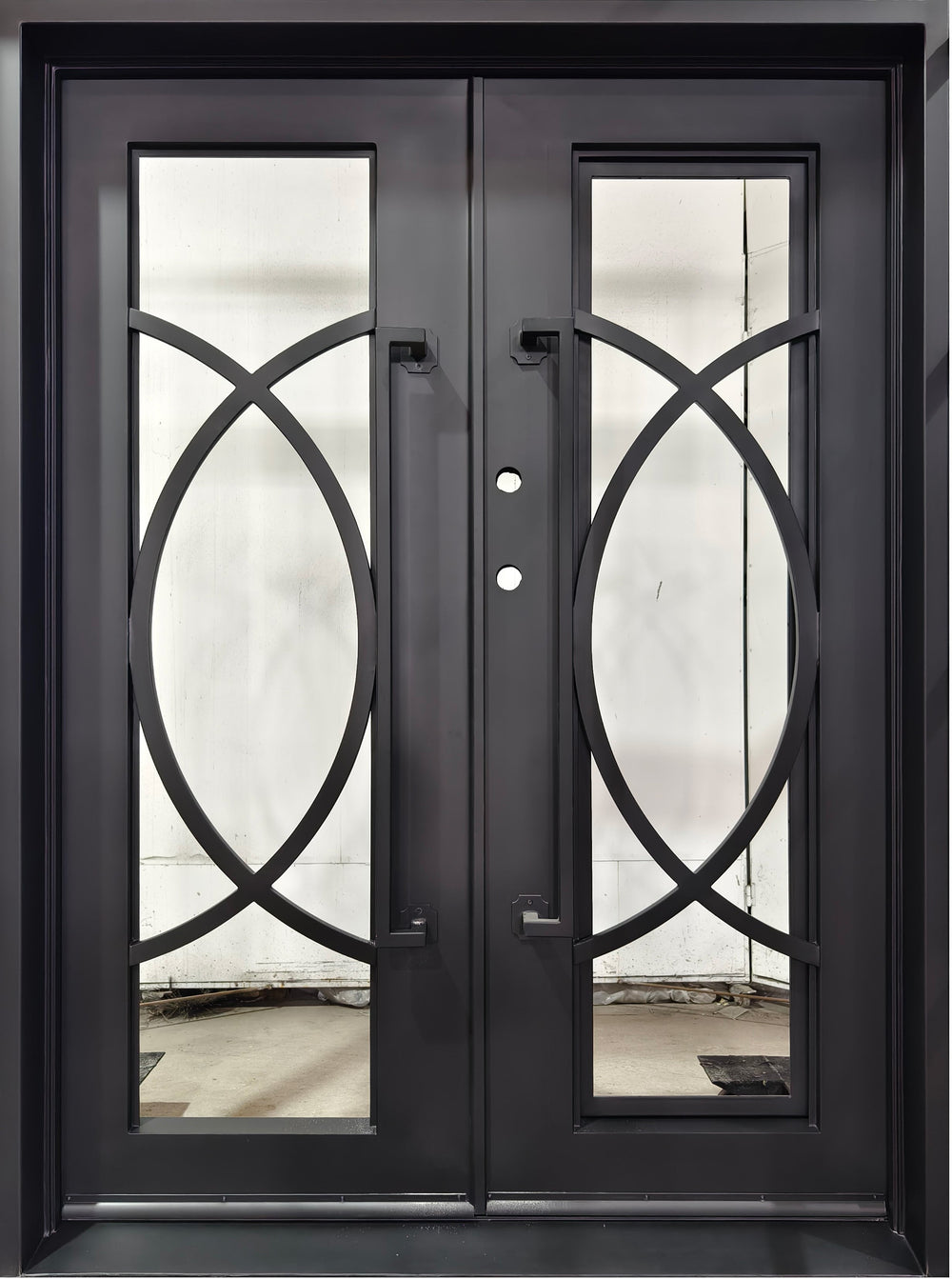 Cross Arch iron door Design | Square Top With kickplate | Model # IWD 1014-Taimco