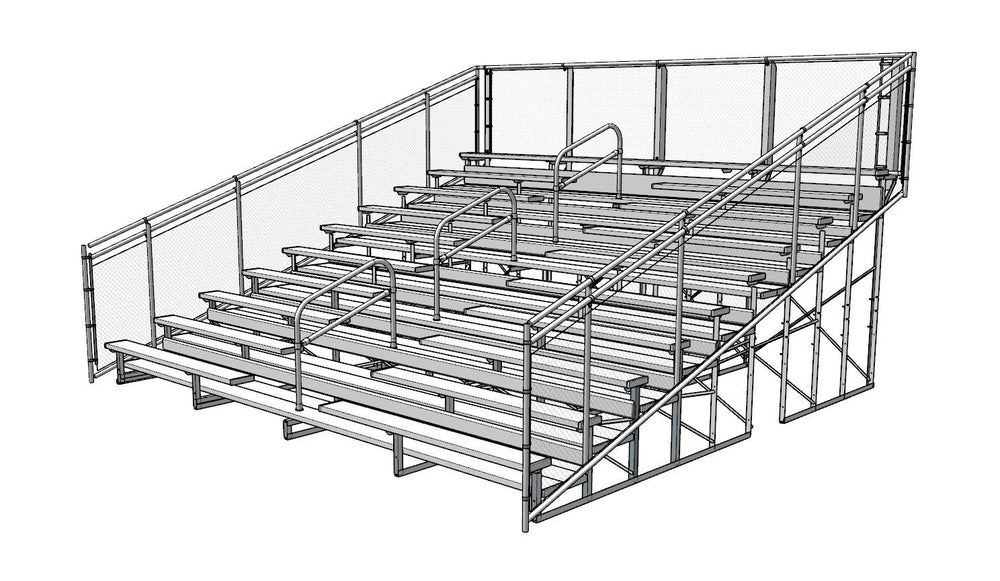 Deluxe Series 10 Row Bleachers System - Model BLECD10-Taimco