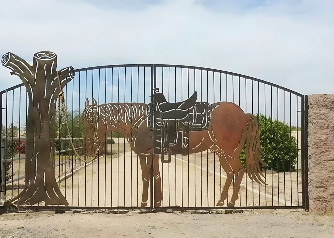 Dodge City Steel Driveway Gate | Model # 134-Taimco