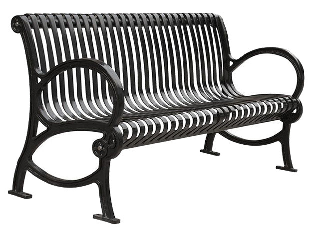 Double Circle Style metal Bench Aluminum Frame with Slat Seating | Model MB221-Taimco