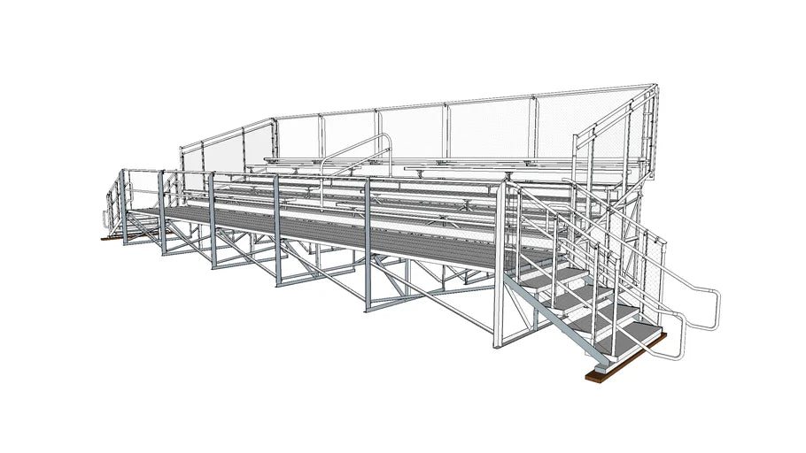 Elevated Deluxe Bleachers 15 Row System - Model BLECED15-Taimco