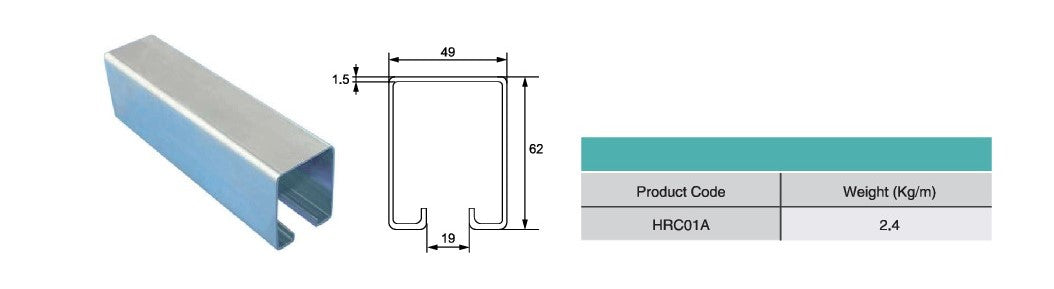 Exterior Sliding Hanging Door Track And Rollers Rail | Model # HRC01A-Taimco