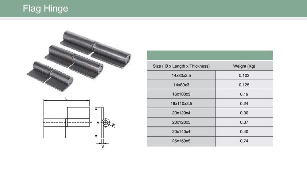 Flag Welding Hinge | Model # FWH ( Pack of 200 )-Taimco