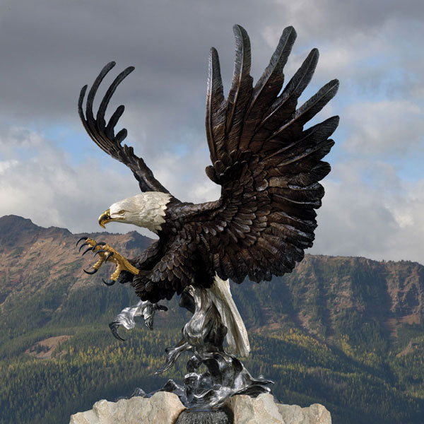 Full-Size Bald Eagle Bronze Statue Model # MSC1232-Taimco