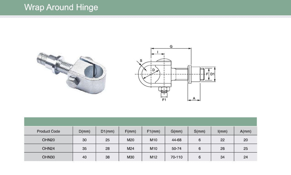 Galvanized Adjustable Gate hinge With Wrap Round | Model # OHN ( Pack of 100 )-Taimco