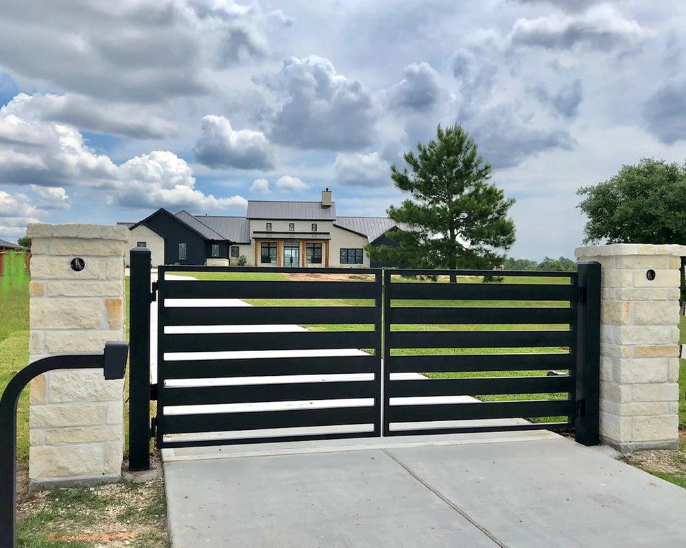 Gorgeous Residential &amp; Ranch Gorgeous &amp; Simple Metal Driveway Gate – Farms Gates | Heavy Duty Entrance Gate| Made in Canada– Model # 877-Taimco