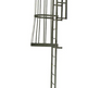 Heavy Duty Metal Cage Ladder With Low Access to Roof with Platform Model SL1481-Taimco