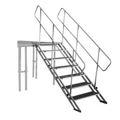 Heavy Duty Stage Foldable Stair With Guardrail STA374-Taimco