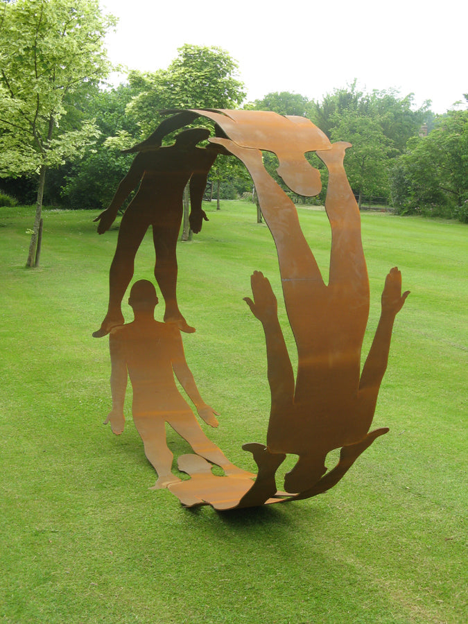 Human Circle Sculpture - Metal Art Decorative Peace | Metal Art Accent - Model # MA1172-Taimco