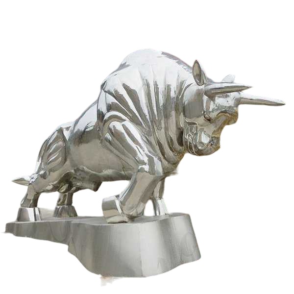 Large Outdoor Stainless Steel Bull Metal Sculpture Model # MSC1265