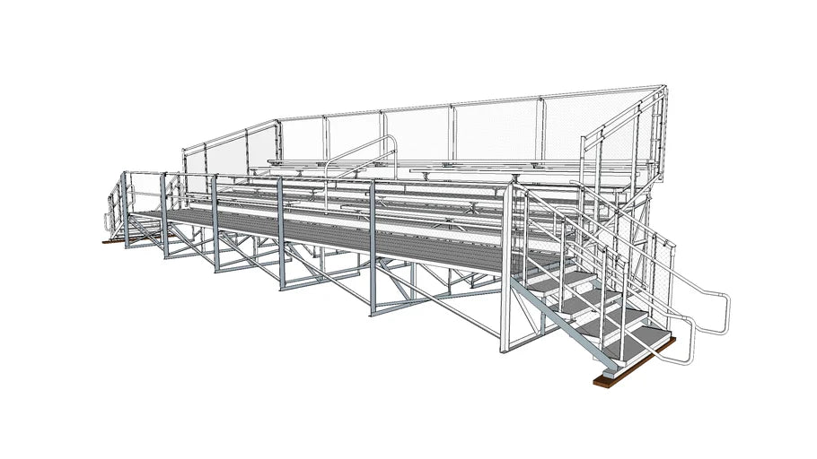 Elevated Deluxe Bleachers 5 Row System - Model BLECED5