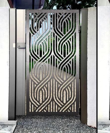 Laser Cut Artistic Braid Design Metal Garden Gate| Modern Fabrication Metal Back Yard Gate | Made in Canada – Model # 724-Taimco